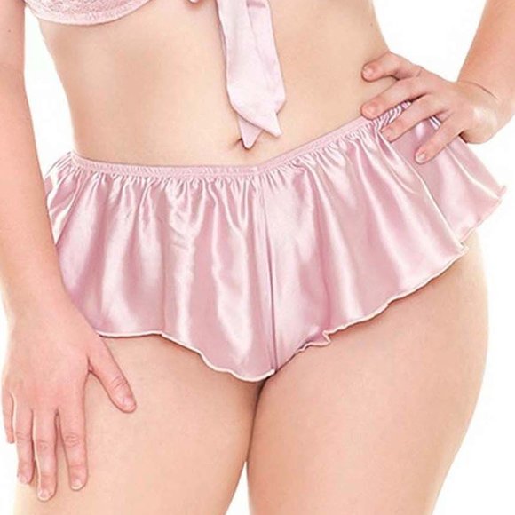 Plus Size Bra Top and Tap Pant Set Pink Tie Front Womens Pajamas 1x/2x - Picture 8 of 9